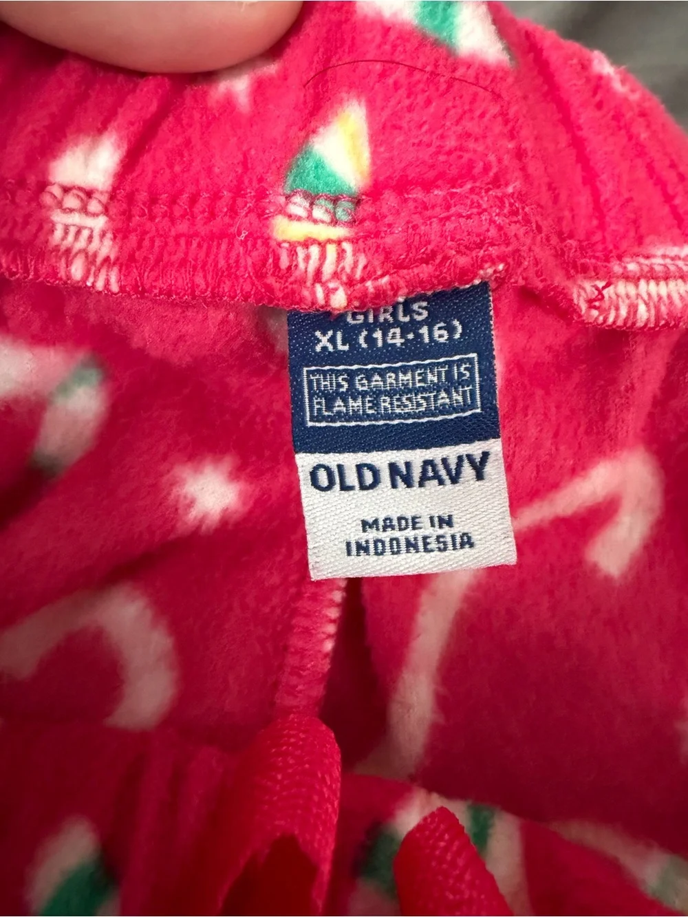 Old navy candy cane fleece pajama pants girls size XL 14/16 Christmas holiday